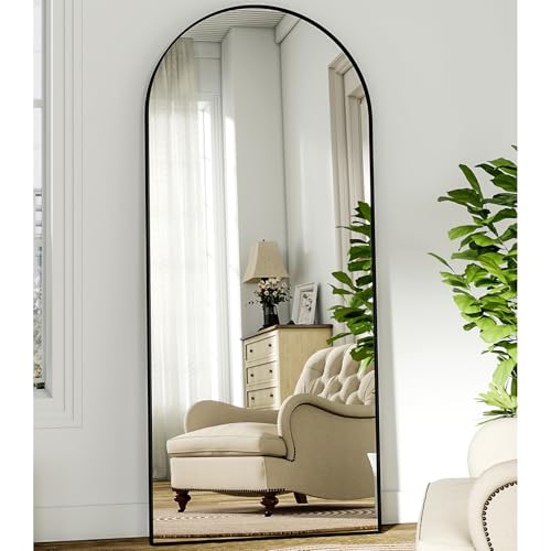 BEAUTYPEAK Großer Bogen Ganzkörperspiegel 180x67 cm, Gewölbter Standspiegel