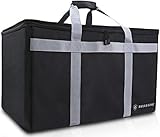 Insulated Food Delivery Bag - XXL Waterproof Warmer Cooler Grocery Storage - Restaurant Buffet Server, Warming Tray, Lunch Container Store - Steamer, Pizza Box, Chafing Dish & Casserole Carrying Case