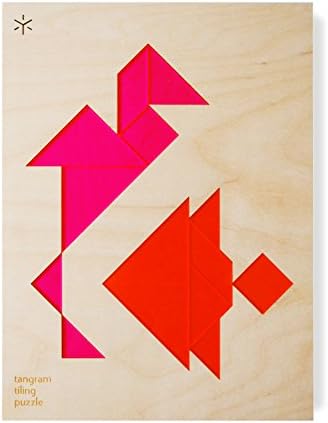 Flamingo Fish Double Tangram Puzzle - Two-Player Game