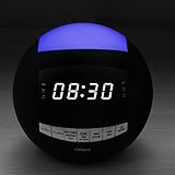 Alarm Clock Radio, Bluetooth Clock, AM FM Radio,USB Chargers, AUX-in, 7 Colored Night Light, Slider Dimmer, Dual Alarms, Sleep Timer, Big Snooze for Bedrooms, Desk, Heavy Sleepers, Kids