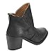 QUPID FC38 Women's Distressed Mid High Block Heel Ankle Booties Half Size Small