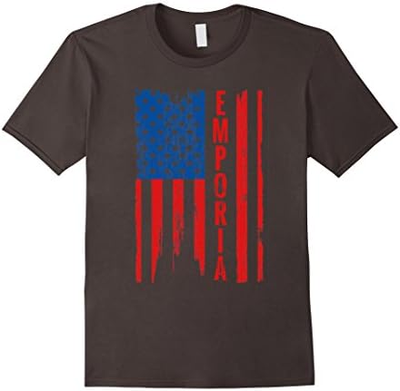 Womens Emporia Virginia American Flag I Love Emporia T-Shirt Large Asphalt