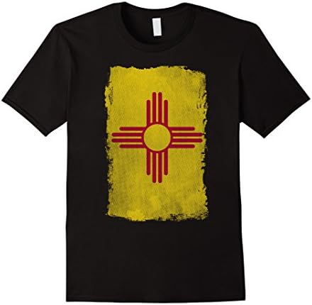 Mens Big Texas Distressed Zia Flag of New Mexico T-Shirt XL Black