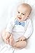 Tiny Ideas First Year Monthly Milestone Bowtie Photo Sharing Baby Belly Stickers, 1-12 Months, Blue