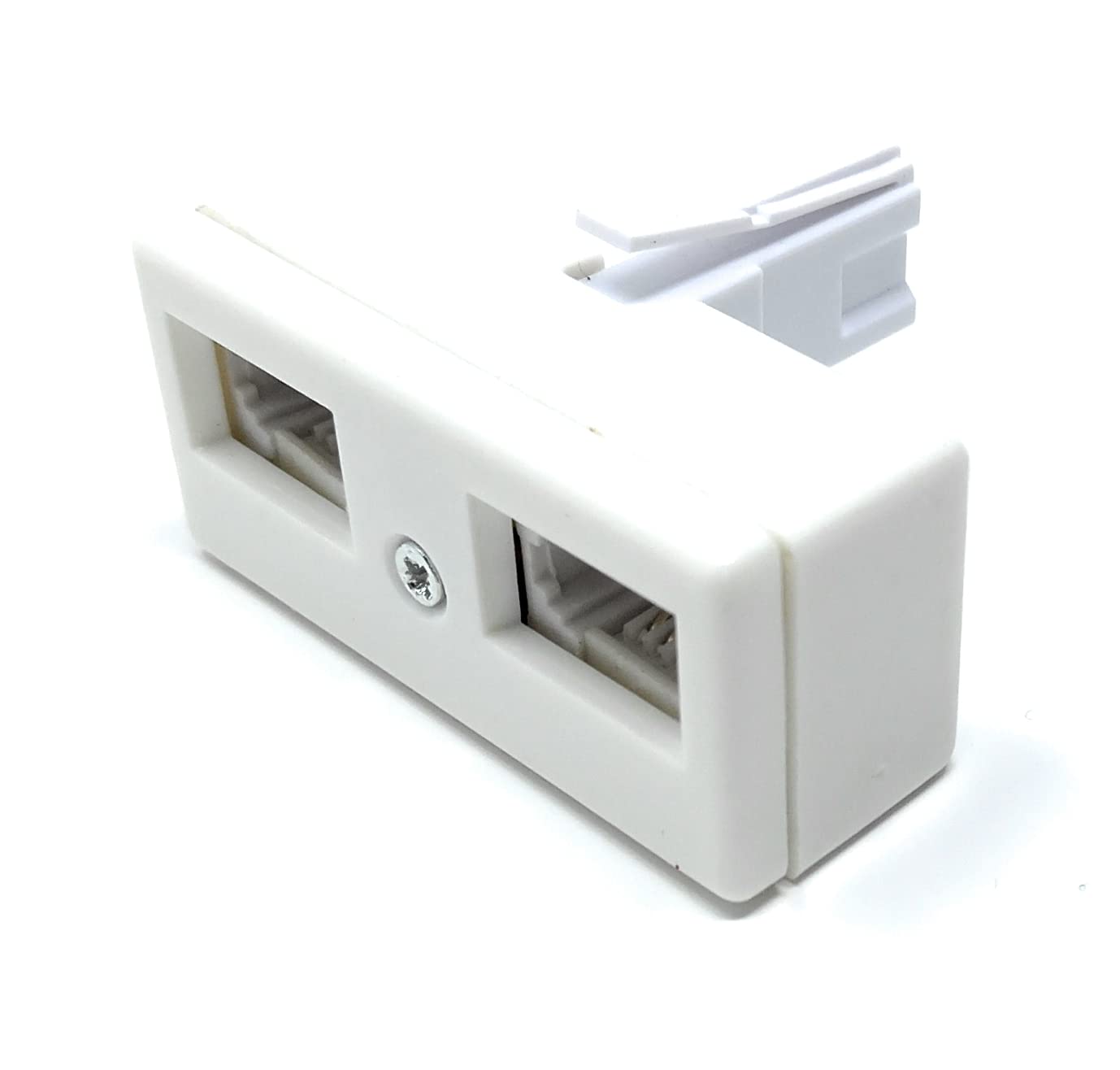 DRUT BT 1x BT Plug - 2x BT Sockets Telephone Splitter BT Phone Lines T Shaped Cable Adapter, White (Two Way)