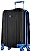 Olympia USA Apache II 22 Inch Expandable Rolling Carry On Lightweight Hardside Double 4 Wheel Spinner Luggage Suitcase with Locking System and Hidden Laptop Compartment, Black/Blue