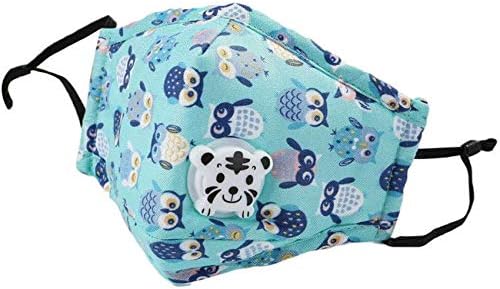 Kids Dust Mouth Masks,Girl Cotton Face masks with Breathing valve blue,suit random hair