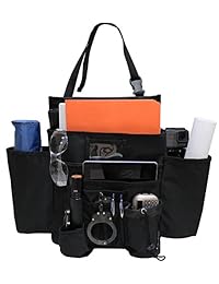 Innovout Organizador de asiento delantero de coche con bolsillos grandes (20"X16")   Organizador multiusos   Resistente   Fácil Alcance   Perfecto para los viajeros de negocios y los agentes de policía