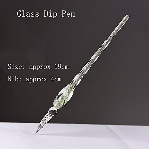 Cute Glass Dip Pen Vintage Handmade Glass Signature Pen Elegant Crystal Dip Sign Gift Pen for Writing Decoration Purposes (QYO)