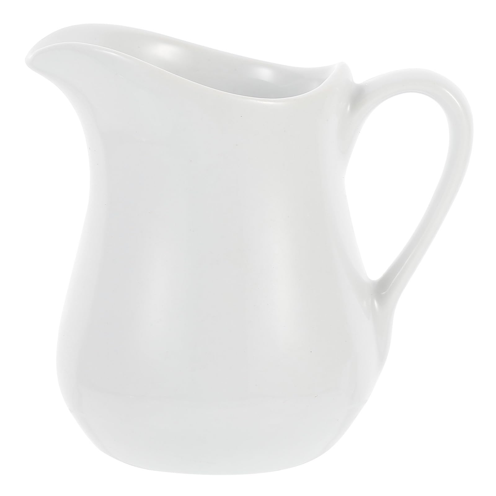 HEMOTON Small Ceramic Milk Jug 3.35Oz White Creamer Pitcher with Handle for Coffee Sauce Custard Serving Portable Milk Cup for Home and Afternoon Tea