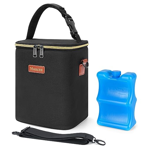 Mancro Baby Bottle Bag, Insulated, 9 Ounce Capacity, Black, Polyester