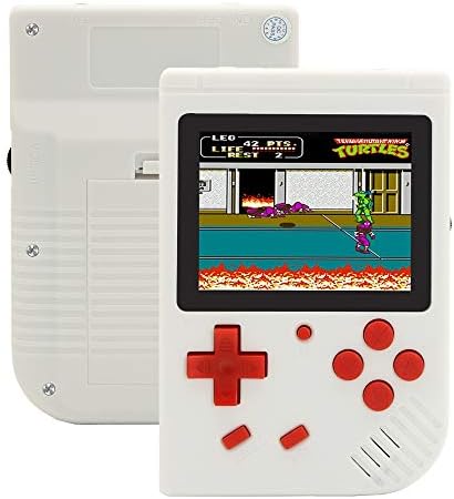 Augstar Handheld Game Console, 3 Inch 400 Classic Games Retro Portable Mini Support TV Video FC Player Game Console, Ideal Gift Boy Kids Adult - Black (White)