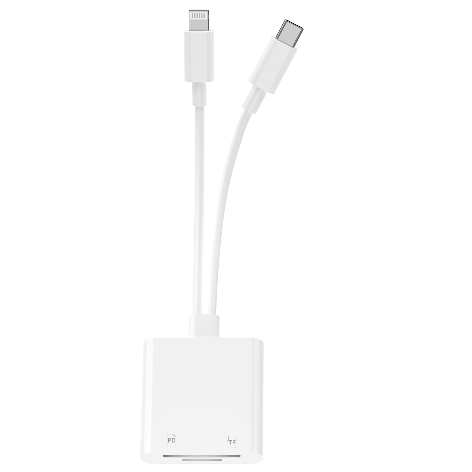Photo 1 of [Apple MFi Certified] iPhone SD Card Reader, 4 in 1 Cameras SD Reader with Dual Slot for MicroSD/TF, Photography Memory Card Trail Game Camera Viewer Adapter, Plug and Play for iPhone/iPad/iMac/DJI