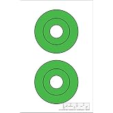Red Dot Optics Two 6.5" EZ2C USA Made Green Bullseyes by EZ2C Optic Zeroing Shooting Paper Targets | High Visibility Firearms