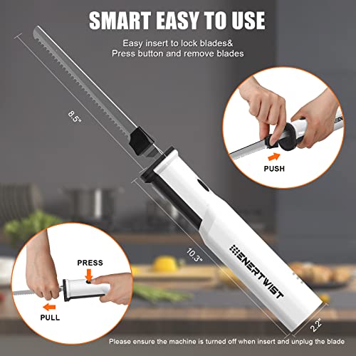 ENERTWIST Cordless Electric Carving Knife 1S Quick Start OneHand Operation Easy to Use with