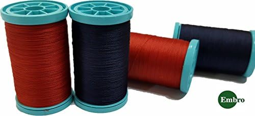 All Purpose Extra Strong Heavy Duty Bonded Sewing Thread (Red&amp;Blue) great for quilting, leather and denim products. 8-PACK 50wt/3PLY, 218YD each.