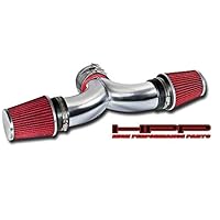 High Performance Parts Short Ram Air Intake Kit & Red Filter Combo Compatible for 2001-2004 Chevy Corvette C5 5.7L V8 Engine (with 2 Filters)