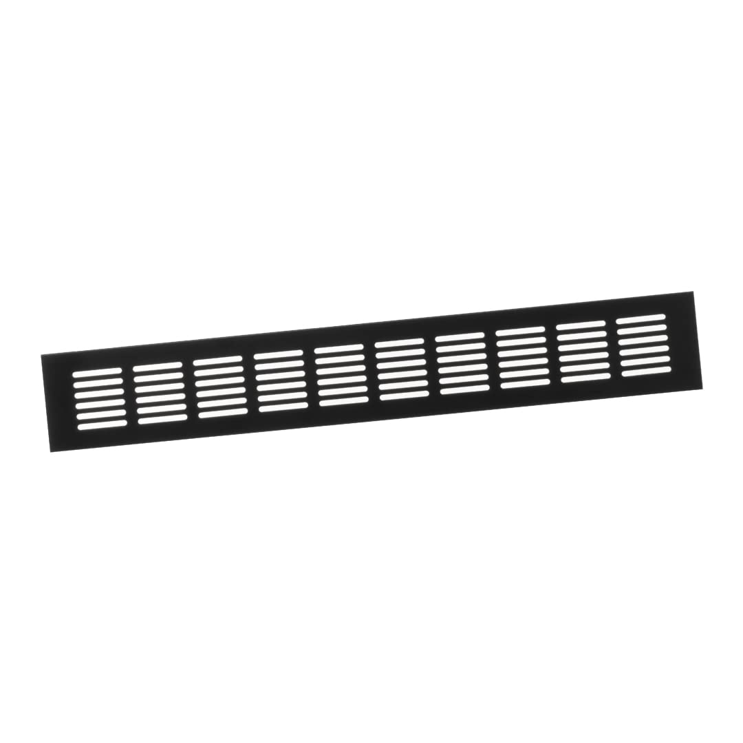 60x400mm Air Vent Cover - Aluminium Ventilation Grille - Black Furniture Grill for Door, Wardrobe, Radiator