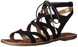 Sam Edelman Women's Gemma Flat Sandal, Black Suede, 7.5 M US