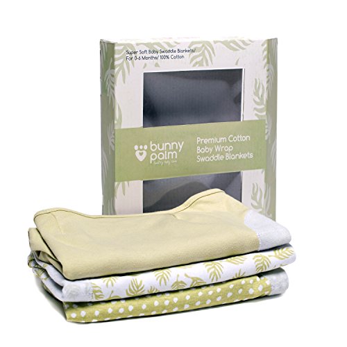 image for Bunny Palm Swaddle Blanket, Newborn Baby Swaddle Wrap Set, 3 Pack Prem