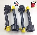4 - Mr. Yellow Cap Fuel Gas Can Jug Spouts Nozzles, Rings & Caps, replaces Blitz 900302 900092 900094 Old Style - Please Read Description Thoroughly Before Ordering! Thank You