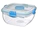 Sistema To Go Collection Salad Food Storage Container, 37 oz./1 L, Clear/Blue