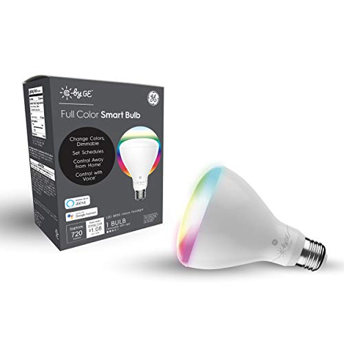 GE CYNC Smart Flood Light Bulb, Full Color, Bluetooth Enabled, Alexa