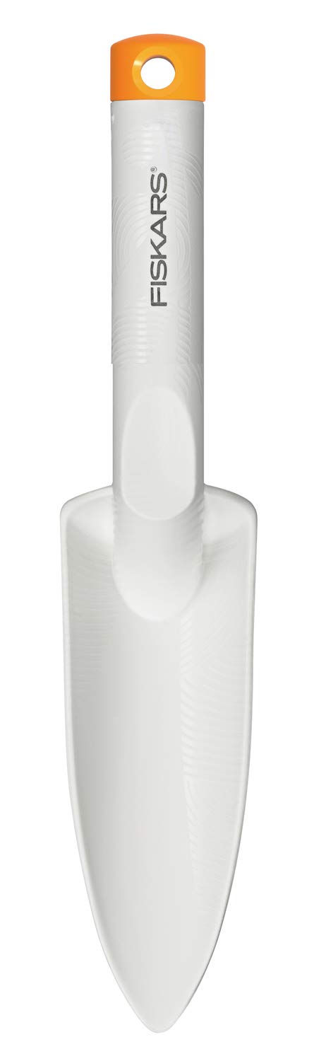 Fiskars Transplanter, White, Length: 29.1 cm, Orange, FiberComp/High Steel, Light, 1027033