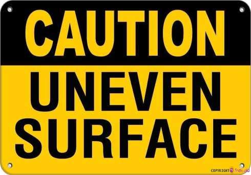 Street sign warning plaque Caution Uneven Surface Hazard Watch Your Steps Metal Tin Sign Wall Art Decor Safety Warning Signs For Outdoor & Indoor office Sign 8 X 12 Inch