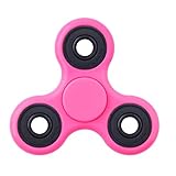 Tri Fidget Hand Spinner - fidget work Ultra Fast Bearings - Finger Toy, Great Gift (NEON PINK)