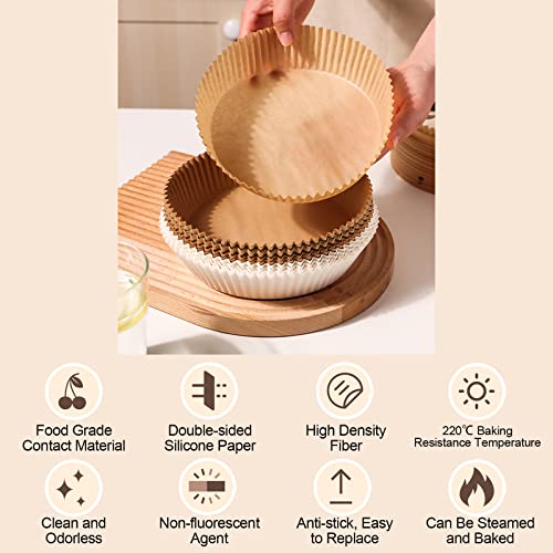 Vekola Air Fryer Disposable Paper Liner 100PCS Air fryer Instant Pot Oven Insert Parchment