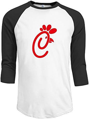 Angnoopy Men's 3/4 Chick FLI Bird Sleeve Raglan T-Shirt Black