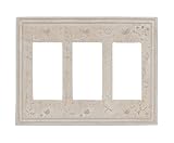 Amertac 8349RRRA 3 Rocker GFCI Faux Stone Wallplate, Almond