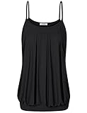Youtalia Womens Summer Double Layer Pleated Front Spaghetti Strap Camisole Tank