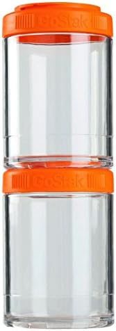 GoStak, Portable Stackable Containers, Orange, 2 Pack, 150 cc Each - 2pc