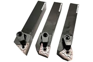 3PCS 5/8" Metal Lathe Excircle Indexable Carbide Turning Tool Holder Bit Set MTJNR1616H16 + MWLNR1616H08 + MCLNR1616H12 With 