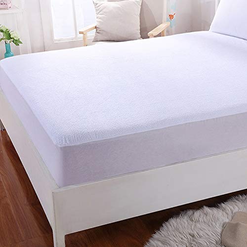 mFabrics LUXURY Terry Towel Mattress Protector – WATERPROOF Non-Allergenic Fitted Bed Sheet Soft & Non-Noisy