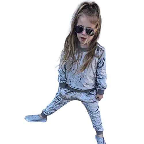 chinatera Little Girls Velvet Blouse Tops Pants Outfits Set Coral Fleece Fall Winter Clothes Tracksuit