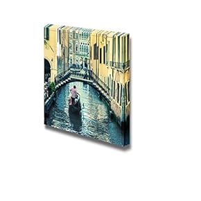 Canvas Prints Wall Art - Beautiful Scenery/Landscape Pictorial Venetian Canal with Gondola | Modern Home Deoration/Wall Art Giclee Printing Wrapped Canvas Art Ready to Hang - 12" x 12"