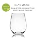 Unbreakable Wine Glasses | Stemless Wine Cups - Set of 4 | 20 oz Shatterproof Tritan Plastic Wine Glasses| Perfect Gift Box | 100% Dishwasher Safe | For Indoor or Outdoor Use | By BONDII