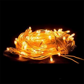 Klip2Deal 16 LED Rice String Lights Serial Bulbs Decoration - 8 Meter Perfect Lighting for Diwali, Christmas, Birthday Party, Indoor Outdoor Parties (Pack of 2 Pic.) (Yellow)