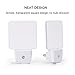WAYNEWON 0.5W Plug-in LED Night Lights, Stylish Nightlights with Dusk to Dawn Sensor, White Light Perfect for Bathroom, Kitchen and Hallway, 2-Pack