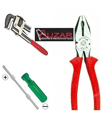 Taparia 8 Combination Plier, Venus Pipe Wrench 12 & Taparia 2 In 1 Screw Driver