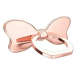 pzoz Metal Cell Phone Finger Ring Stability Holder Back Stand Collapsible Hand Grip Knob Loop Universal Car Mount Hook Kickstand 360 for iPhone Samsung Galaxy Mobile Cute Accessories (Rose Gold)