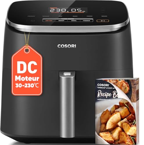 COSORI Air Fryer 6L TurboBlaze, 9-in-1 Oil-Free Fryer, 5-Speed DC Motor, Compact, 53dB Quiet, -64% Energy, Non-stick Dishwasher Basket, Up to 3-5 People, 30-230°C