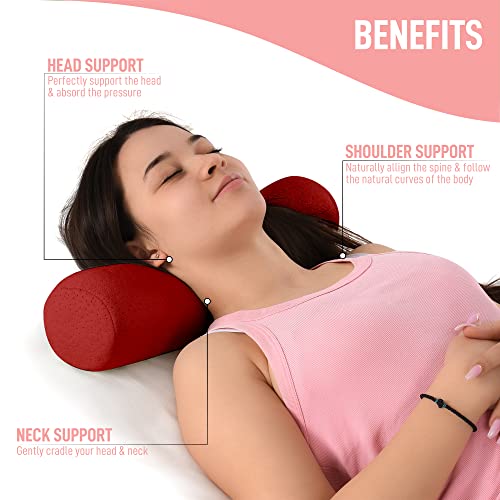 Healthex Cervical Neck roll Pillow, Memory Foam Pillow, Cylinder Round