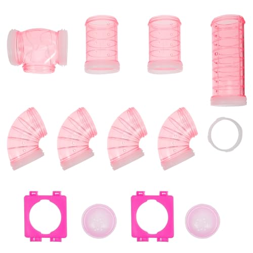 Rosa Hamster Rohr Verbindung Set Gebogene Rohr Haustier Käfig Tunnel DIY Sortierte Hamster Käfig Spielzeug Spaß Tunnel für Kleine Tiere Ratte Syrischen Gerbil