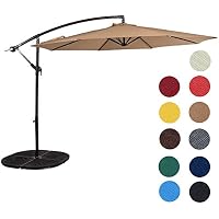 Sale Sundale Outdoor 10 Feet Aluminum Offset Patio Umbrella With Crank 8 Steel Ribs Tan Look Rocking Chair