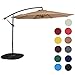 Sundale Outdoor 10 Feet Aluminum Offset Patio Umbrella with Crank and Cross Bar Set, Cantilever Umbrella for Deck, Garden, Backyard, 8 Steel Ribs, 100% Polyester Canopy Shade (Tan)