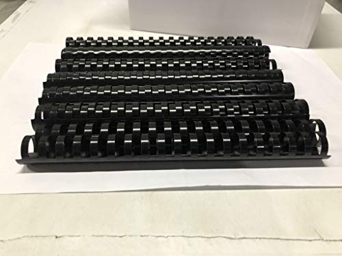 BNC 19 Rings Letter Size Plastic Comb Bindings Black Pack of 50 Size: 25mm (1") - Thumbnail 2